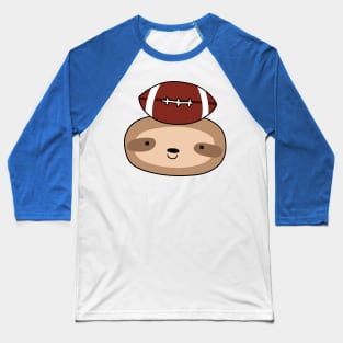 Football Sloth Face Baseball T-Shirt